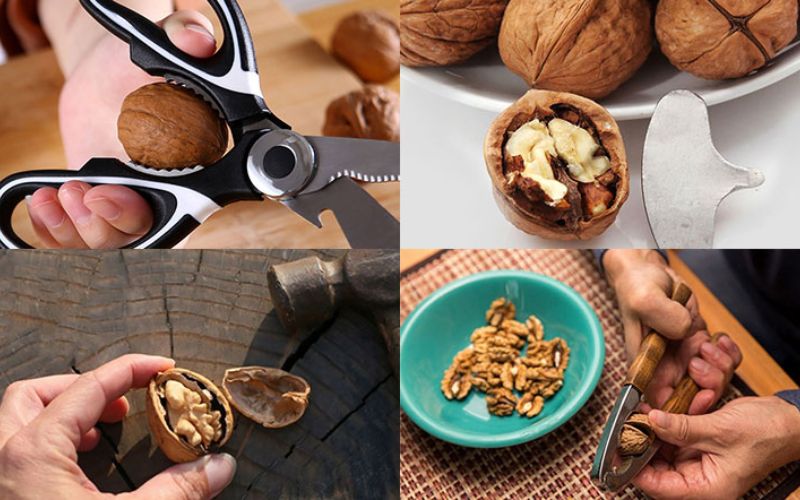 Có nhiều cách tách vỏ hạt óc chó
