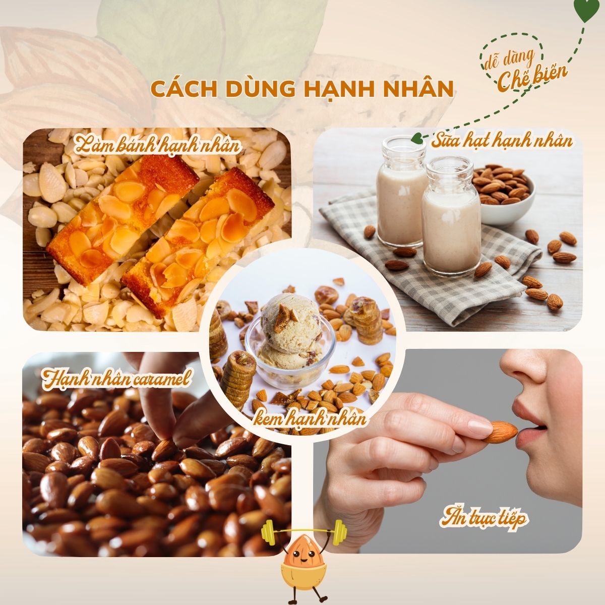 Hạnh Nhân Mỹ Nugafood – Hạt To Đều, Rang Mộc Nguyên Vị, Giàu Vitamin E (Hũ 500g) - Ảnh 4