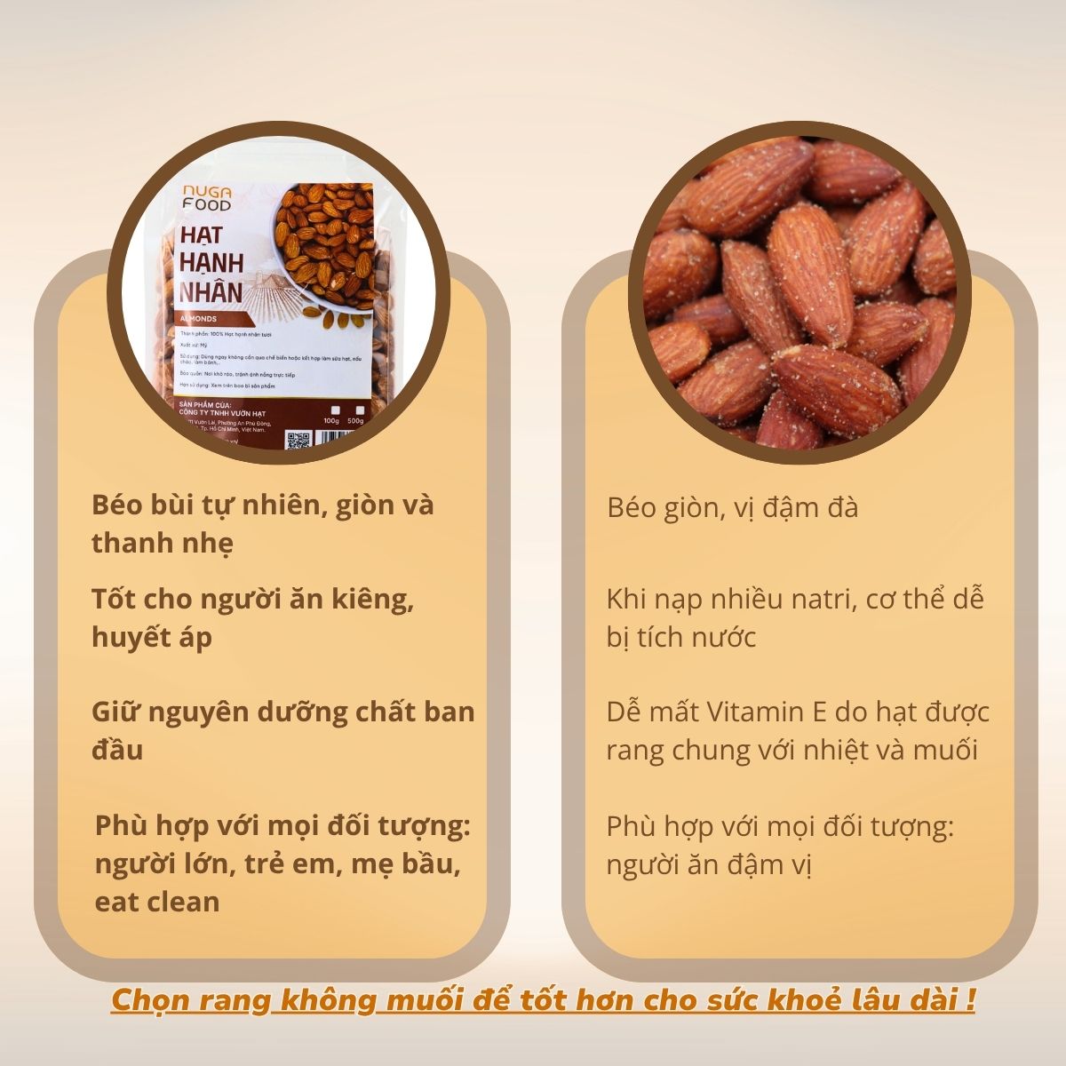 Hạnh Nhân Mỹ Nugafood – Hạt To Đều, Rang Mộc Nguyên Vị, Giàu Vitamin E (Hũ 500g) - Ảnh 9
