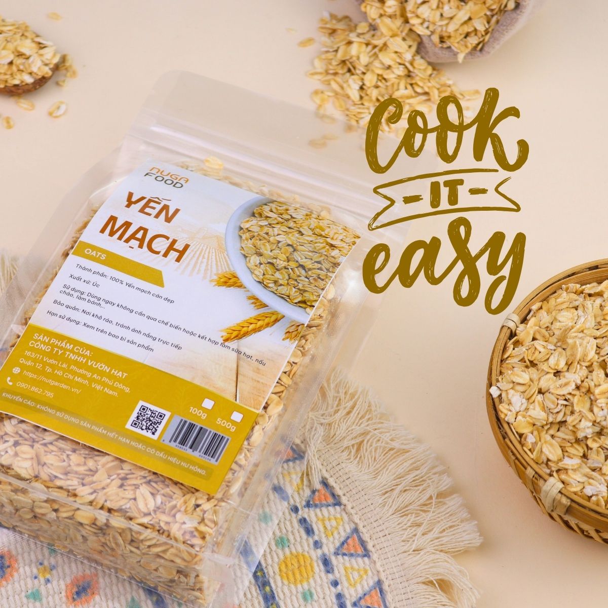 Yến Mạch Cán Dẹp Nugafood – Tinh Bột Chậm Hỗ Trợ Eat Clean & Kiểm Soát Calo (Túi 500g) - Ảnh 5