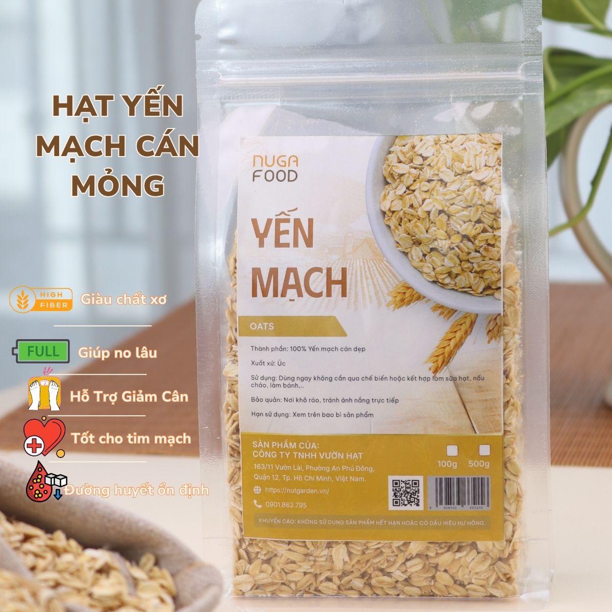 Yến Mạch Cán Dẹp Nugafood – Tinh Bột Chậm Hỗ Trợ Eat Clean & Kiểm Soát Calo (Túi 500g) - Ảnh 8