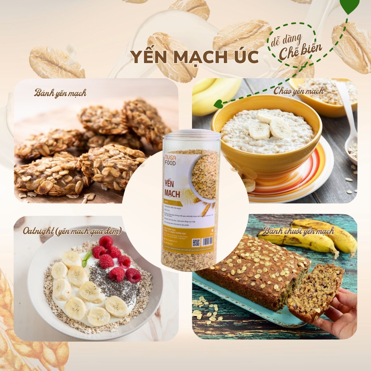 Yến Mạch Cán Dẹp Nugafood – Tinh Bột Chậm Hỗ Trợ Eat Clean & Kiểm Soát Calo (Túi 500g) - Ảnh 11