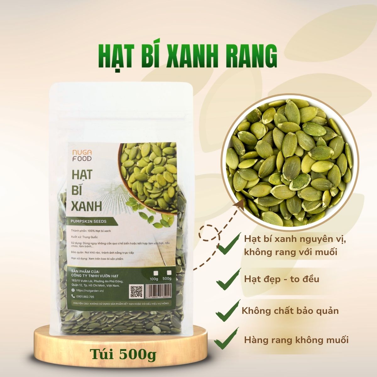 Hạt Bí Xanh NUGAFOOD , 200gr, Hạt Bí Tách Vỏ Rang Chín, Giàu Dinh Dưỡng, Ăn Vặt Healthy - Ảnh 2