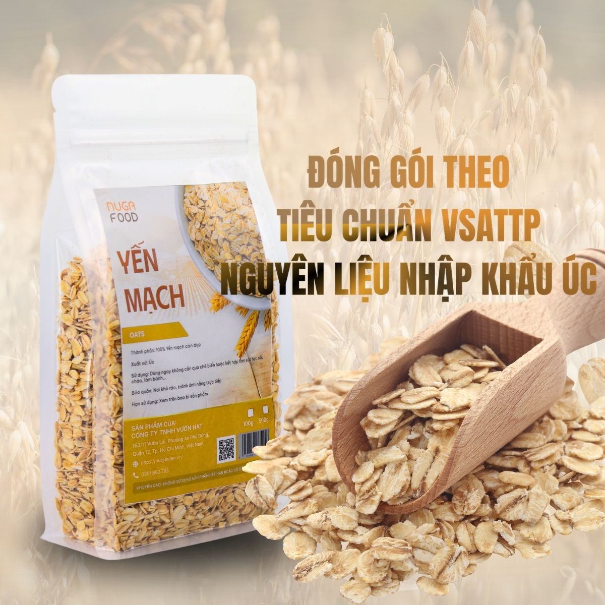 Yến Mạch Cán Dẹp Nugafood – Tinh Bột Chậm Hỗ Trợ Eat Clean & Kiểm Soát Calo (Túi 500g) - Ảnh 4