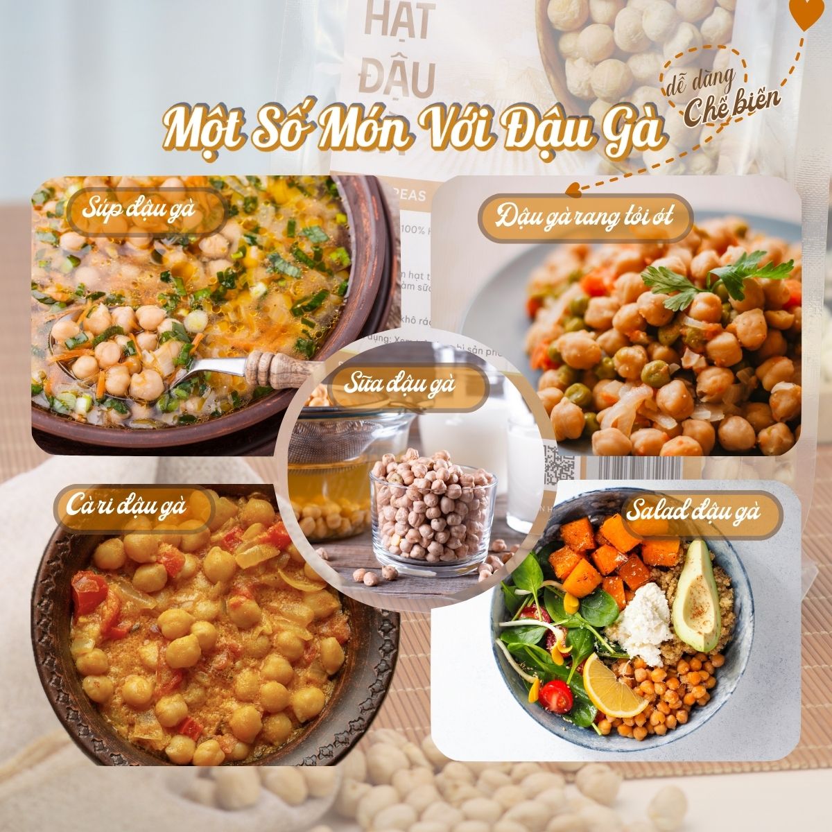 Combo 1kg hạt đậu gà khô NUGAFOOD, nhập khẩu Canada, Chickpeas nấu sữa, nấu cháo cho bé - Ảnh 7