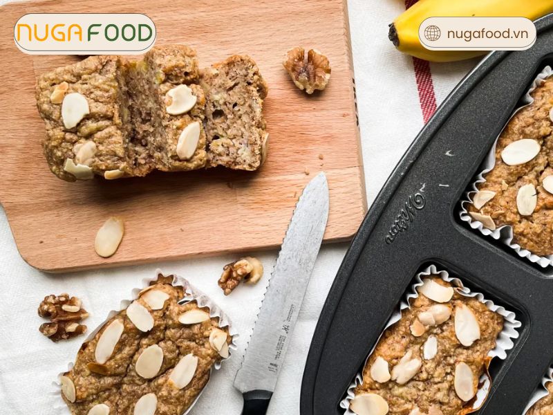 Bánh yến mạch chuối các loại hạt rất tốt cho sức khỏe não bộ và tăng cường cảm giác no lâu