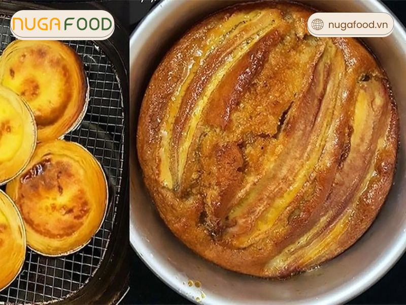 Cách làm bánh chuối yến mạch bằng nồi chiên không dầu tạo ra lớp vỏ ngoài giòn nhẹ, ít chất béo