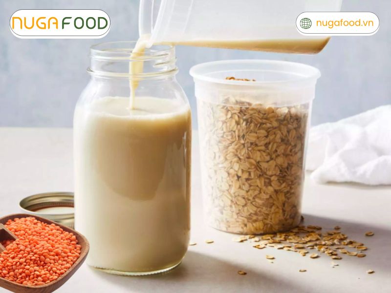 Kết hợp đậu lăng đỏ với yến mạch tạo ra một loại sữa hạt giàu chất xơ hòa tan, tốt cho tiêu hóa, tim mạch