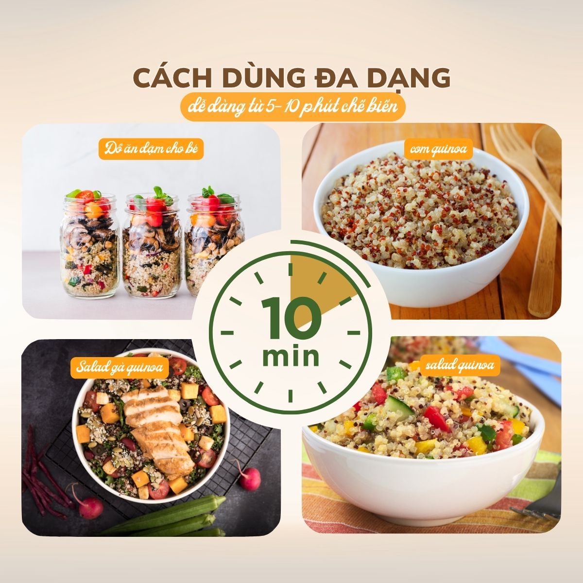 Hạt Quinoa Diêm Mạch Trắng Nugafood, Siêu Thực Phẩm Ăn Dặm & Eat Clean, Túi 500g - Ảnh 7