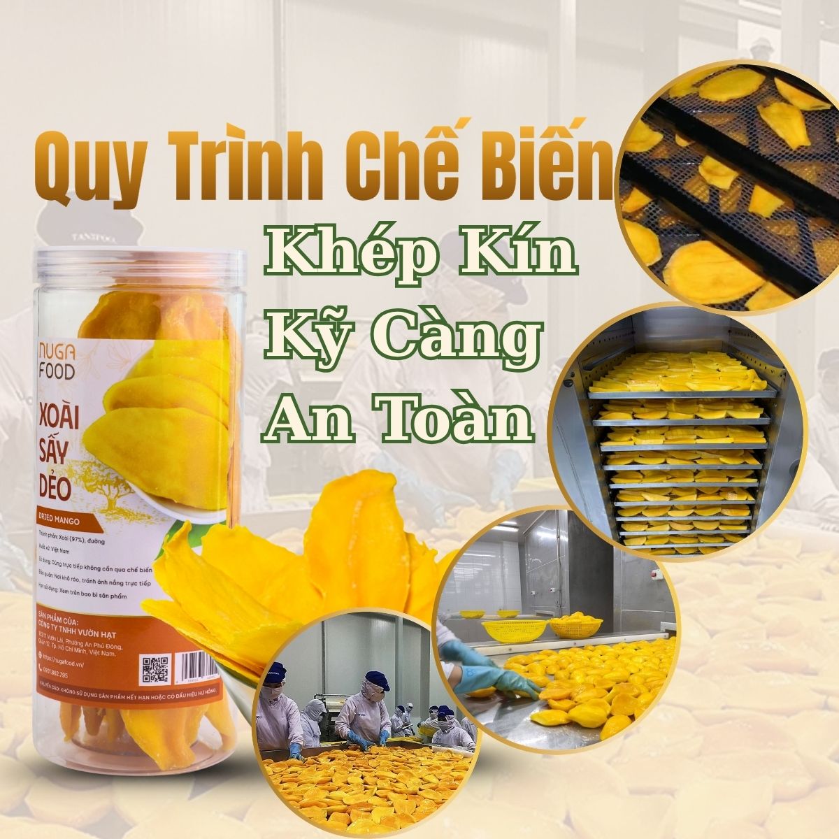 Xoài Sấy Dẻo Nugafood – Lát Dày, Dẻo Mềm, Vị Chua Ngọt Tự Nhiên (Hũ 200g) - Ảnh 3