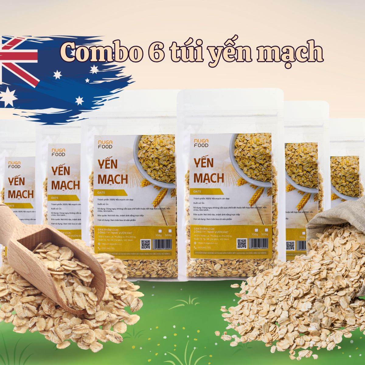 yến mạch cán dẹt ăn liền